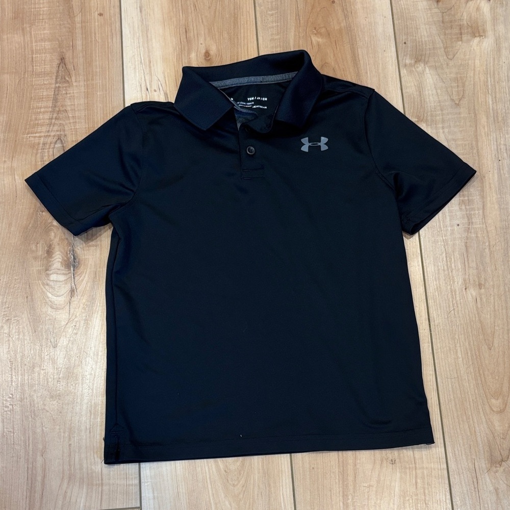 NWOT Under Armour Kids Black Polo Shirt